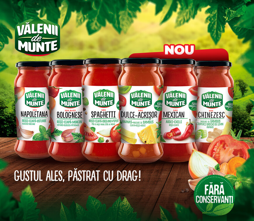 Lansare sortimente noi | VALENII DE MUNTE - Sosuri pentru paste si orez