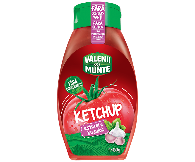 Ketchup usturoi&busuioc 450g